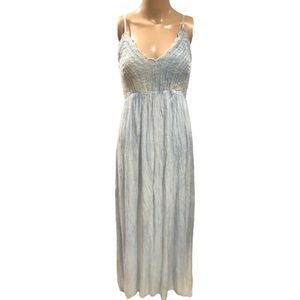 VINTAGE: blue boho maxi dress